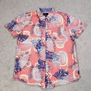 Roark Revival Mens Shirt XL Hawaiian Floral Print Button Front Beach Preppy